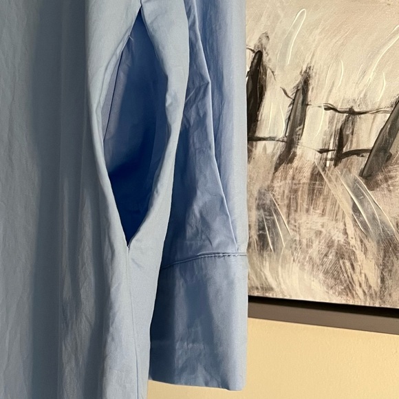 DINT Long Sleeve Dress Sz L Boho Midi Shirt Oversized Ruffle Lace Embroidery - Picture 7 of 17